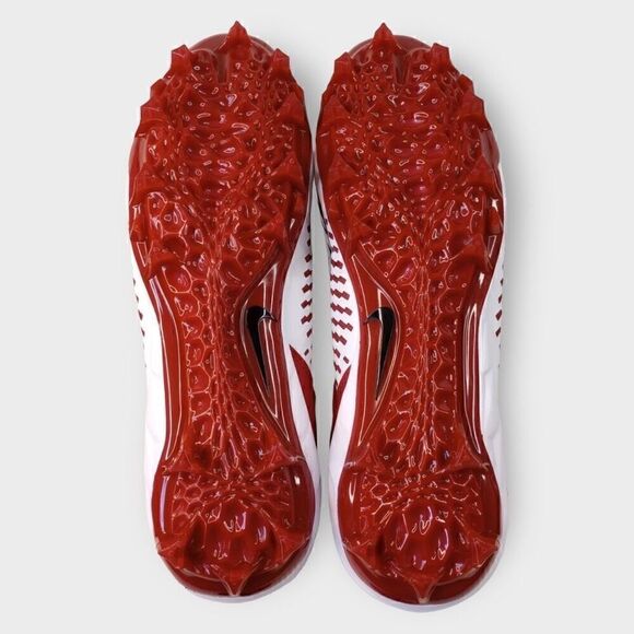 Nike Alpha Menace Pro 2 Mid Football Cleats White/Red BV3945-106 Mens size 14 - Picture 7 of 8